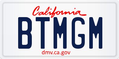 CA license plate BTMGM