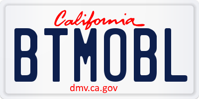 CA license plate BTMOBL