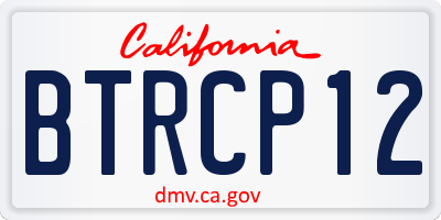 CA license plate BTRCP12