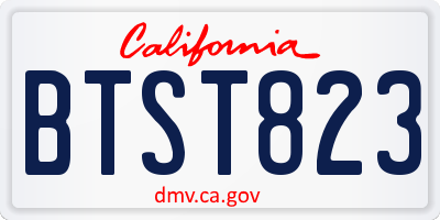 CA license plate BTST823