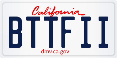 CA license plate BTTFII