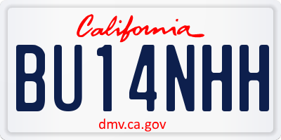 CA license plate BU14NHH