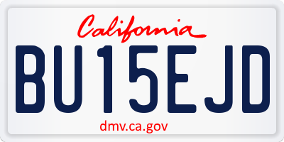 CA license plate BU15EJD