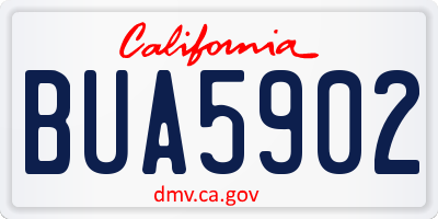 CA license plate BUA5902