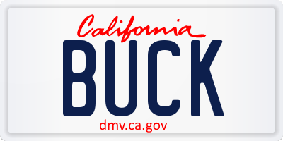 CA license plate BUCK