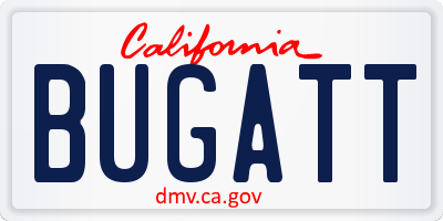 CA license plate BUGATT