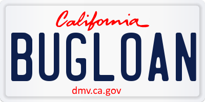 CA license plate BUGLOAN