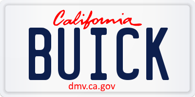 CA license plate BUICK