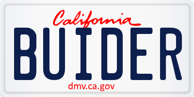 CA license plate BUIDER