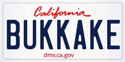 CA license plate BUKKAKE