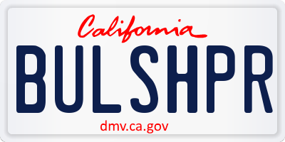 CA license plate BULSHPR