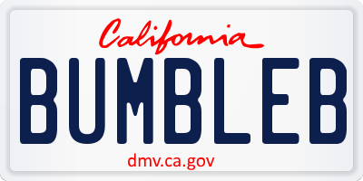 CA license plate BUMBLEB