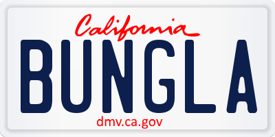 CA license plate BUNGLA