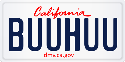 CA license plate BUUHUU