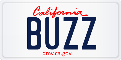 CA license plate BUZZ