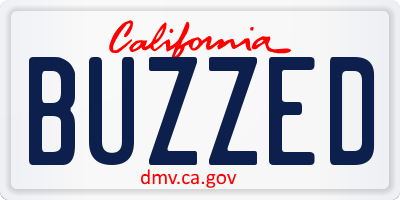 CA license plate BUZZED