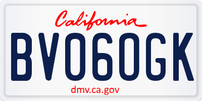 CA license plate BV06OGK