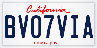 CA license plate BV07VIA