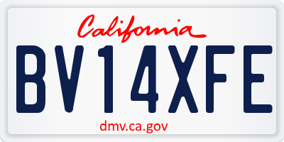 CA license plate BV14XFE