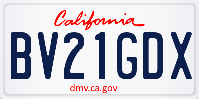 CA license plate BV21GDX