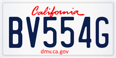 CA license plate BV554G