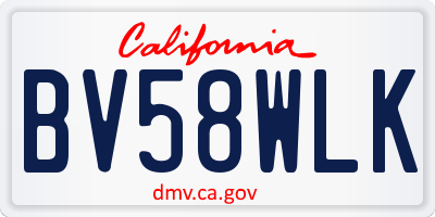 CA license plate BV58WLK