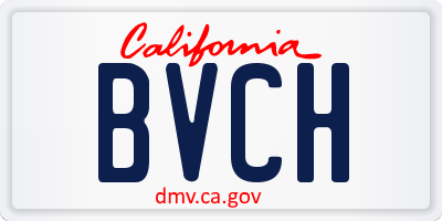 CA license plate BVCH