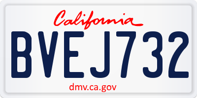 CA license plate BVEJ732