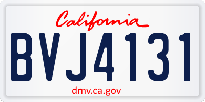 CA license plate BVJ4131