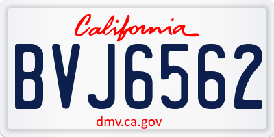 CA license plate BVJ6562