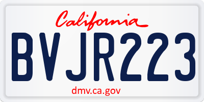 CA license plate BVJR223