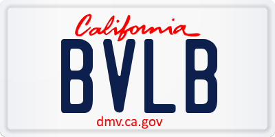 CA license plate BVLB