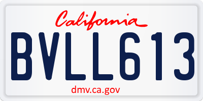 CA license plate BVLL613