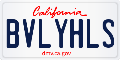 CA license plate BVLYHLS