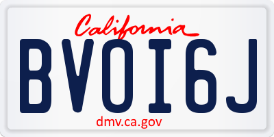 CA license plate BVOI6J