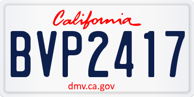 CA license plate BVP2417