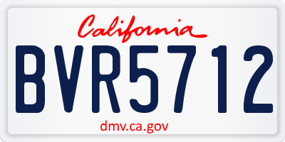 CA license plate BVR5712