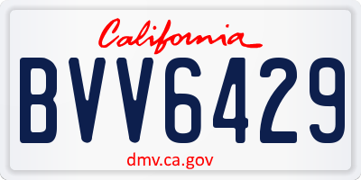 CA license plate BVV6429