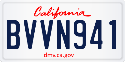 CA license plate BVVN941