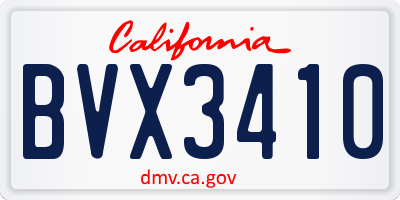 CA license plate BVX3410