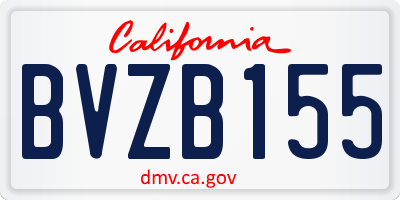 CA license plate BVZB155