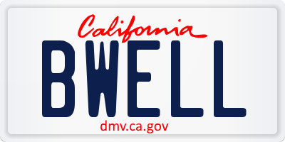 CA license plate BWELL