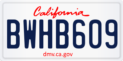 CA license plate BWHB609