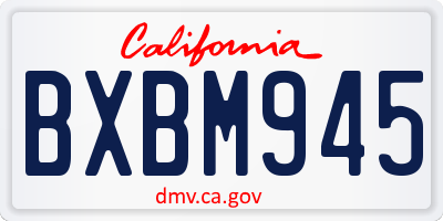 CA license plate BXBM945