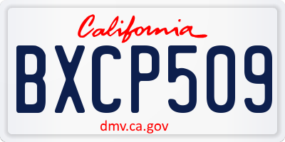 CA license plate BXCP509