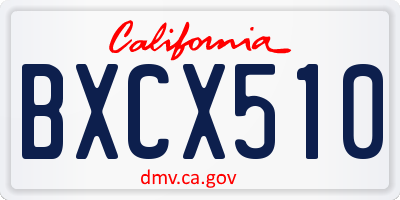 CA license plate BXCX510