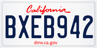 CA license plate BXEB942