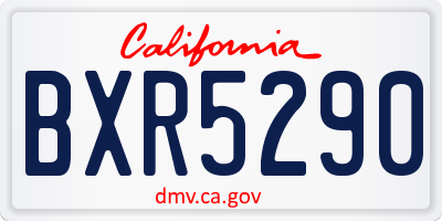 CA license plate BXR5290