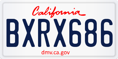 CA license plate BXRX686