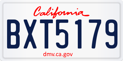 CA license plate BXT5179